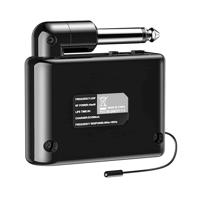 Wireless Guitar Transmitter Receiver, Upgraded Digital Wireless Guitar Receiver System for Electric Guitar Bass Violin Instrument Ultra-Low Latency 200ft Range Rechargeable (DWS-2)