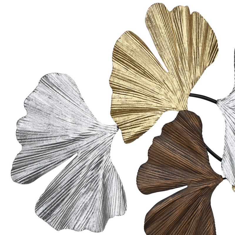Newhill Designs Metallic Leaves 41" Wide Metal Wall Art