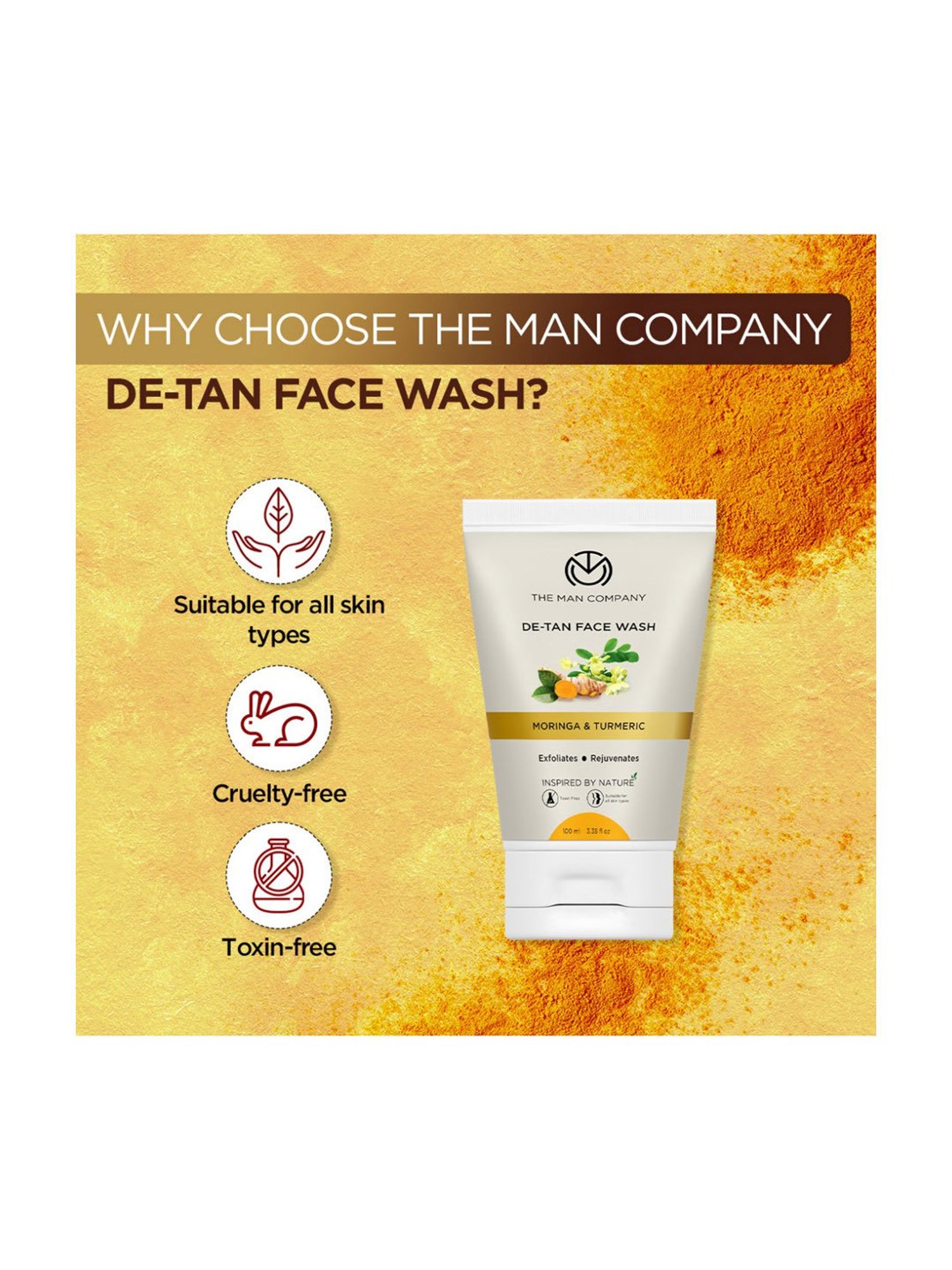 Mancode Detoxifying De Tan, Vitamin C & Acne Control Tea Tree Foaming Facewash (Pack of 3)