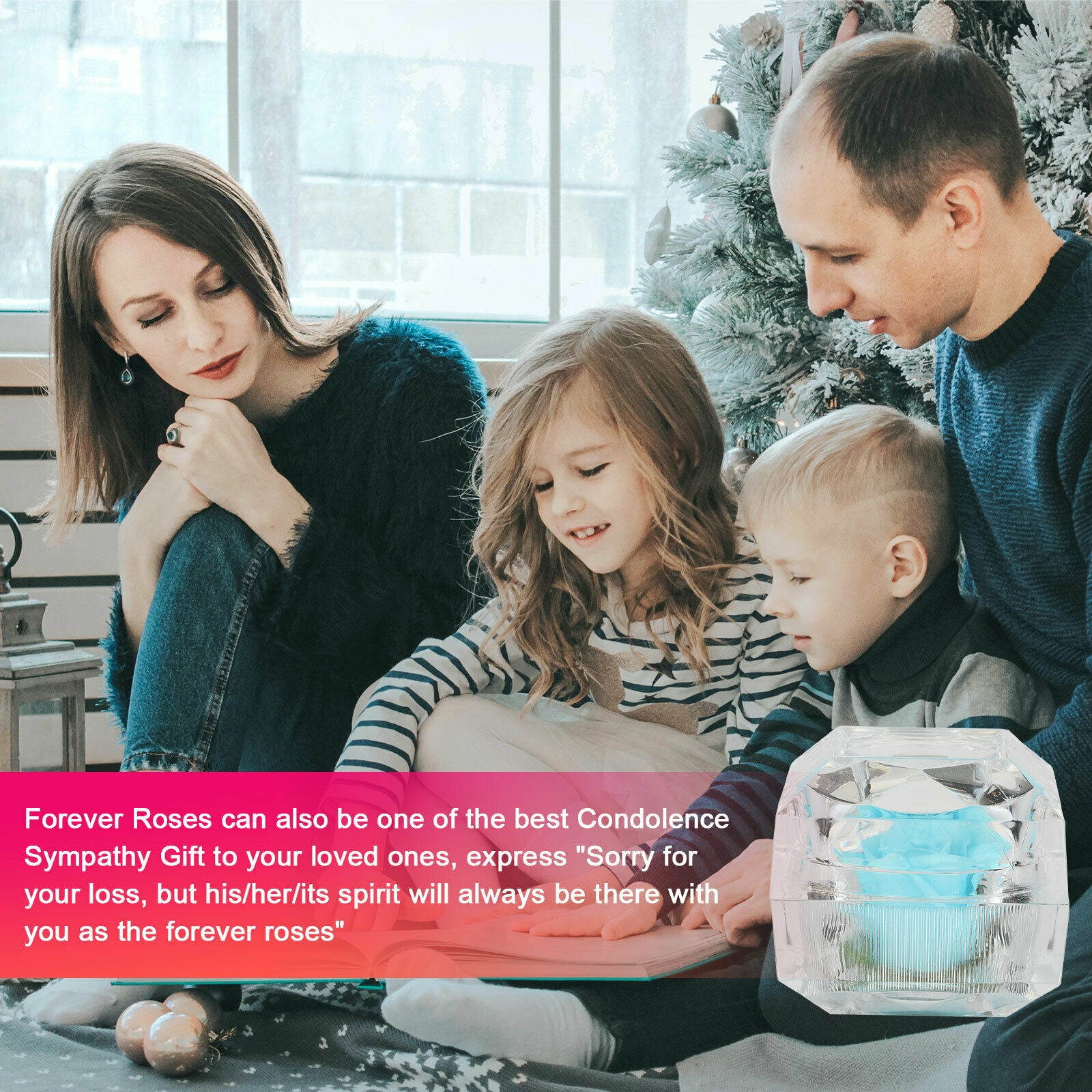 1/3/5PCS Real Preserved Forever Rose Flower Ring Box Birthday Anniversary Gift