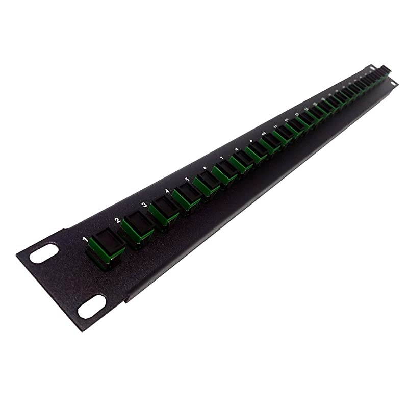 Port SC Fiber Patch Panel APC Singlemode Green Couplers Loaded 1u 19