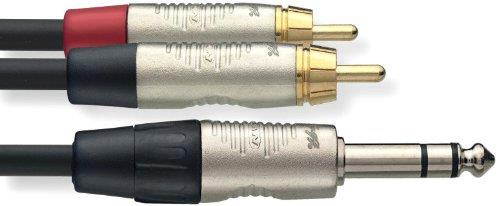 stagg 10ft. n series y cable  stereo phone plug / 2 x rca male
