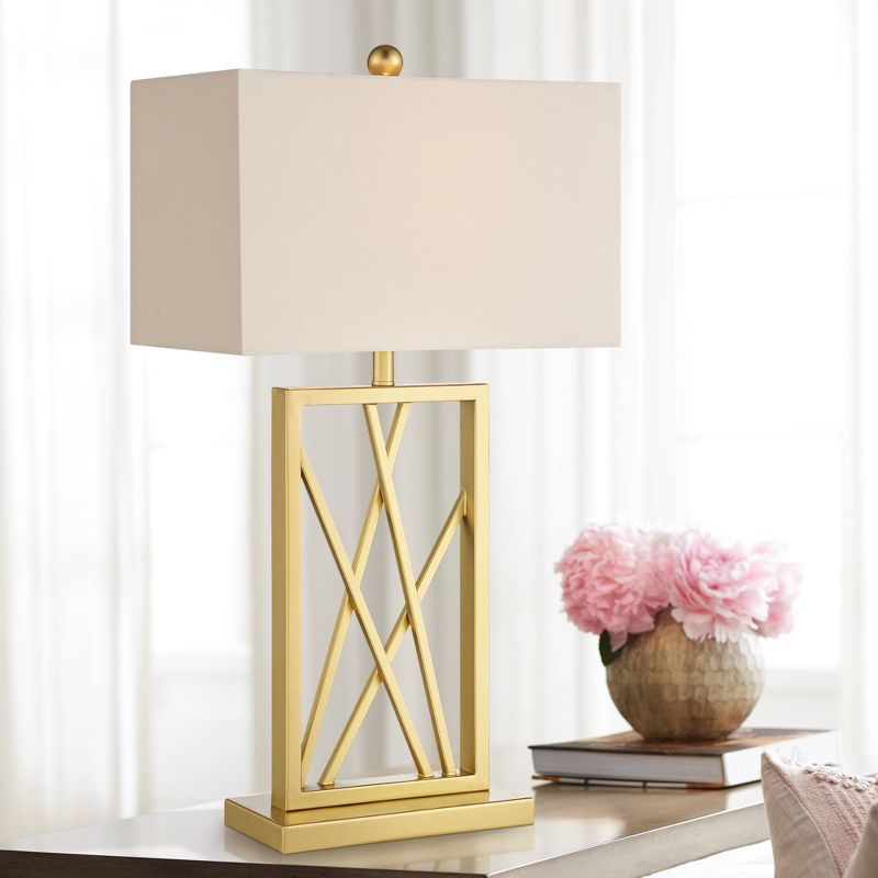 360 Lighting Claudia Modern Square Gold Table Lamp