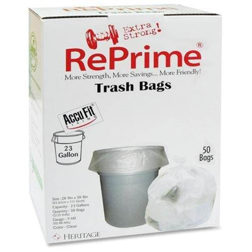 Reprime Can Liners 32gal 0.9mil Clear 33" x 44" 50/Box H6644TCRC1
