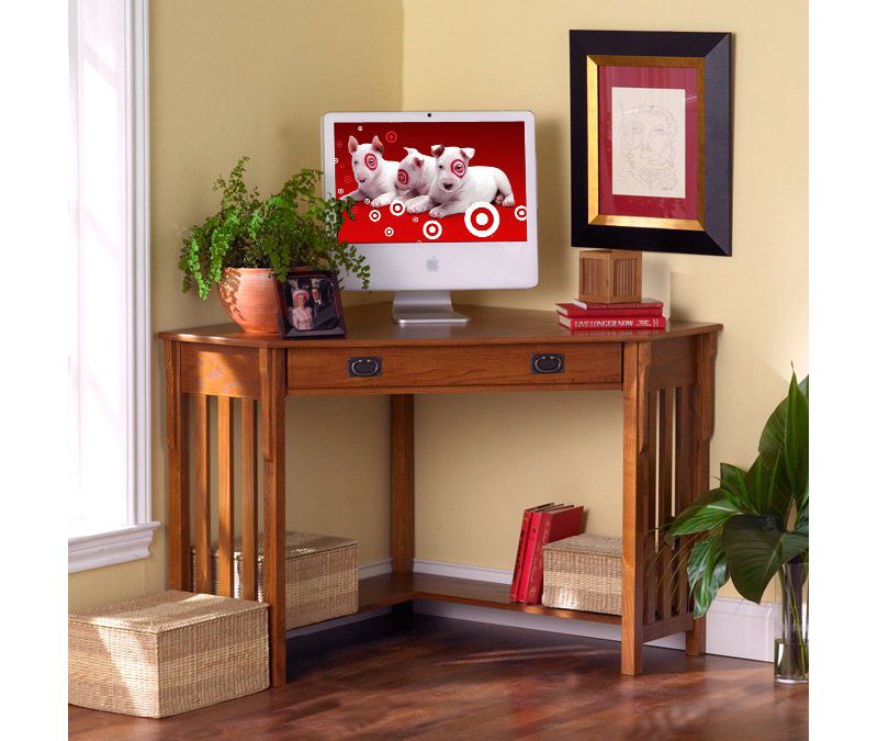 Mission Corner Desk Oak - Aiden Lane