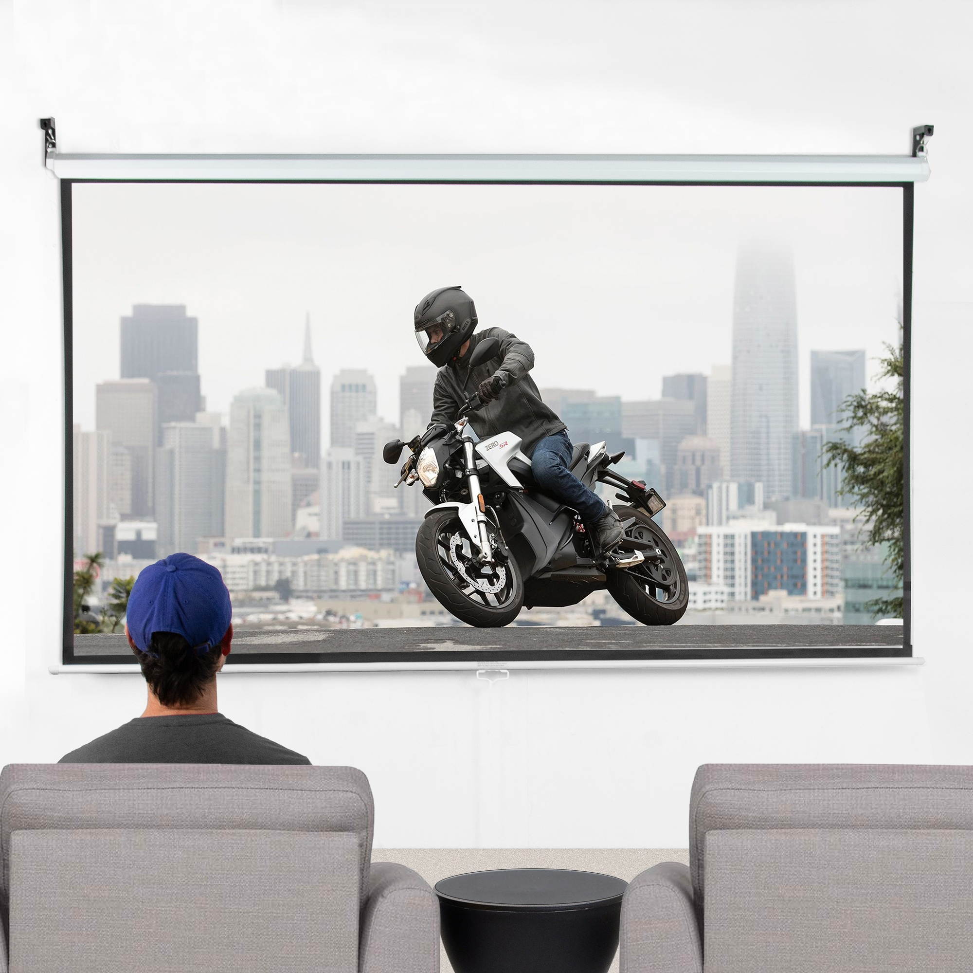 VIVO Black Universal Wall Hanging 6" Adjustable L-Bracket Mount Plate Kit for Projector Screens (MOUNT-PS01B)