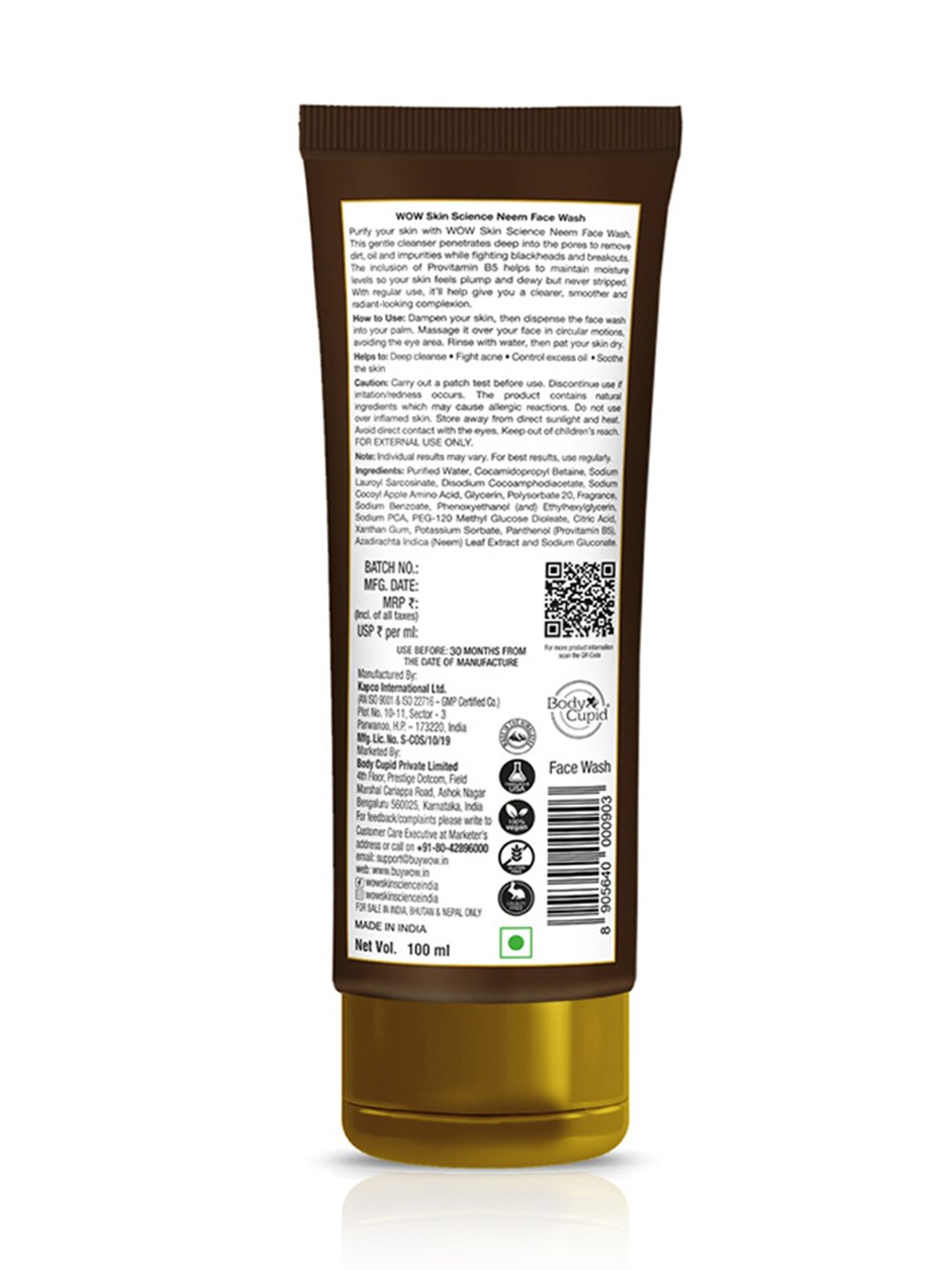 WOW Skin Science Neem Face Wash - 100 ml