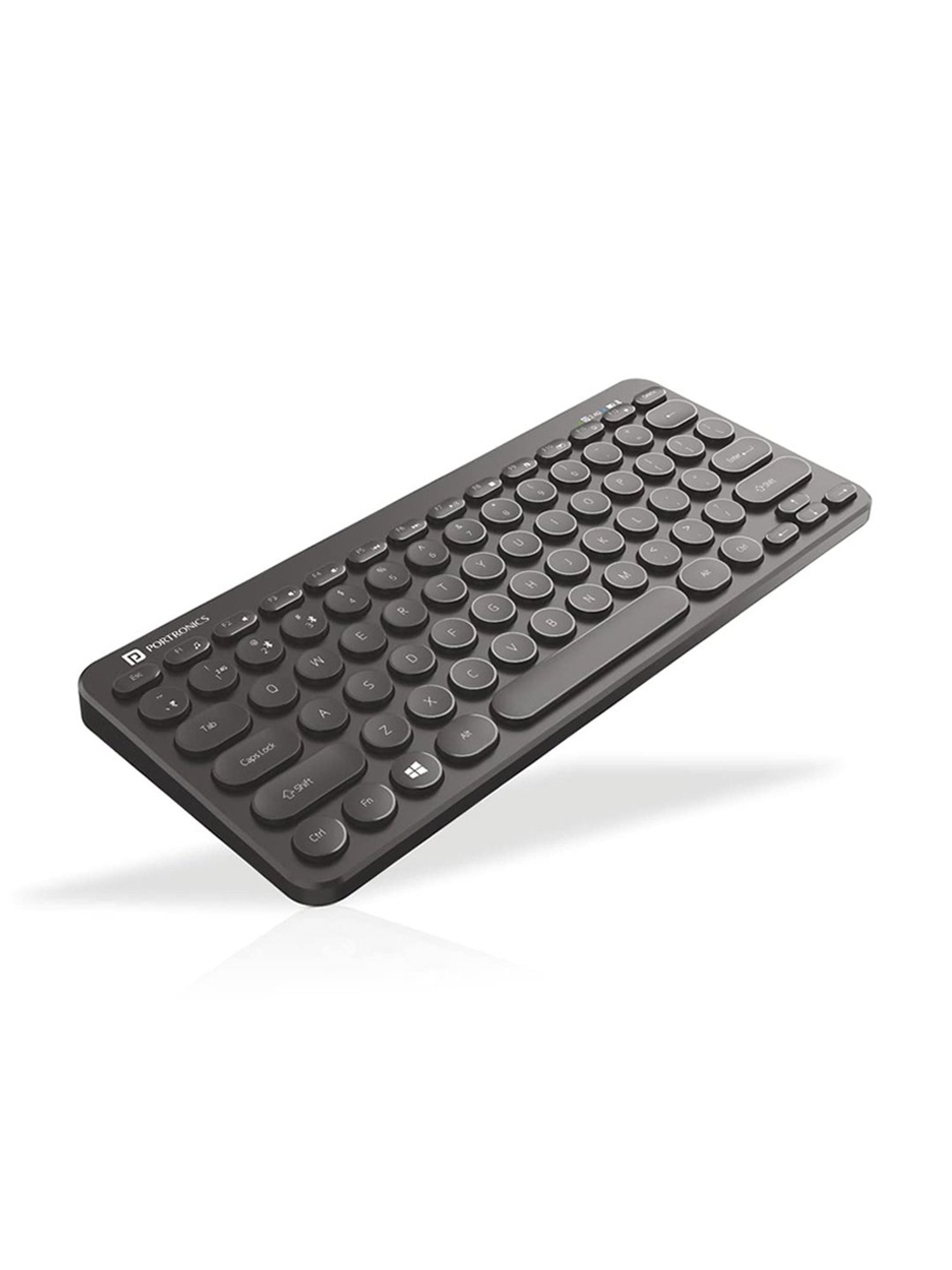 Portronics POR-1677 Bubble Multimedia Wireless Keyboard, 2.4 GHz & Bluetooth Connectivity (Black)