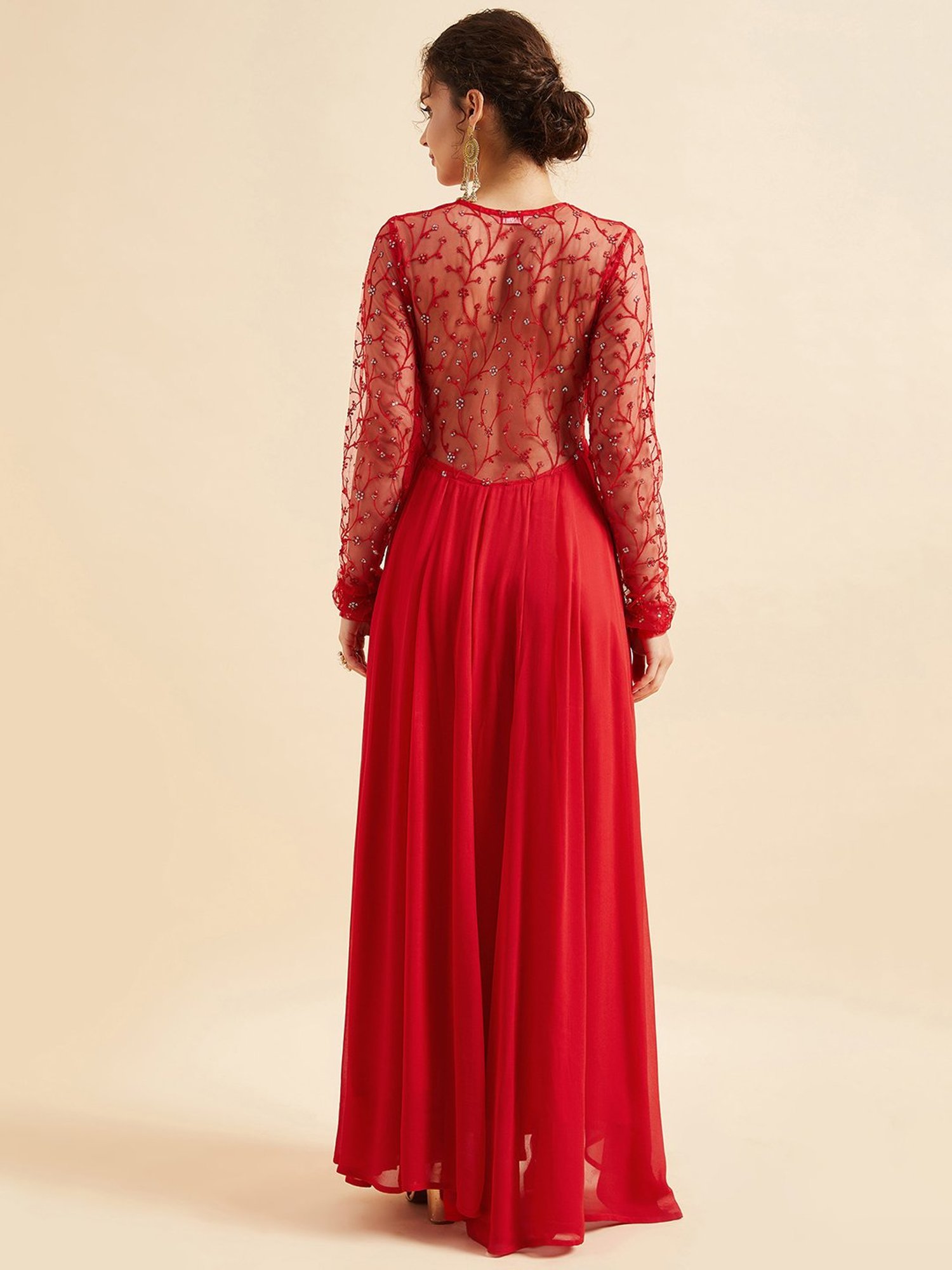 PANIT Red Embroidered Ethnic Dress