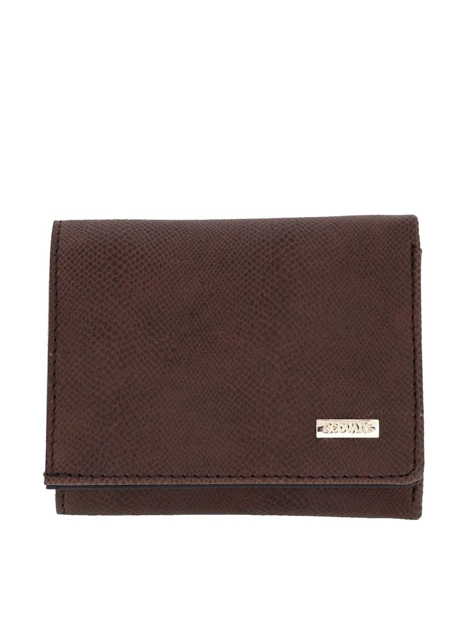 REDVALE Brown Textured Tri-Fold Wallet for Women
