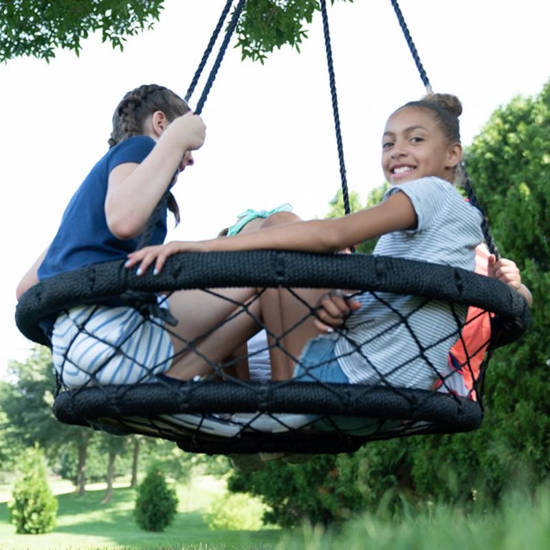 Web Riderz Outdoor Backyard 600-Pound Capacity Nylon Rope Saucer Basket Hammock Tree Swing for Kids, Toddlers, and Adults