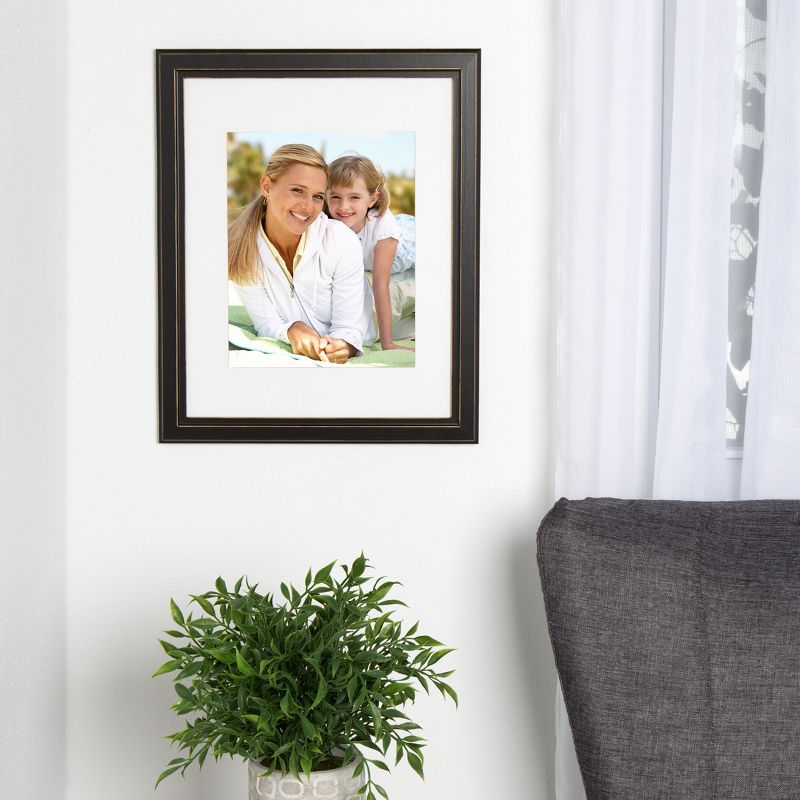 11" x 14" Matted to 8" x 10" Kieva Wall Frame Black - DesignOvation