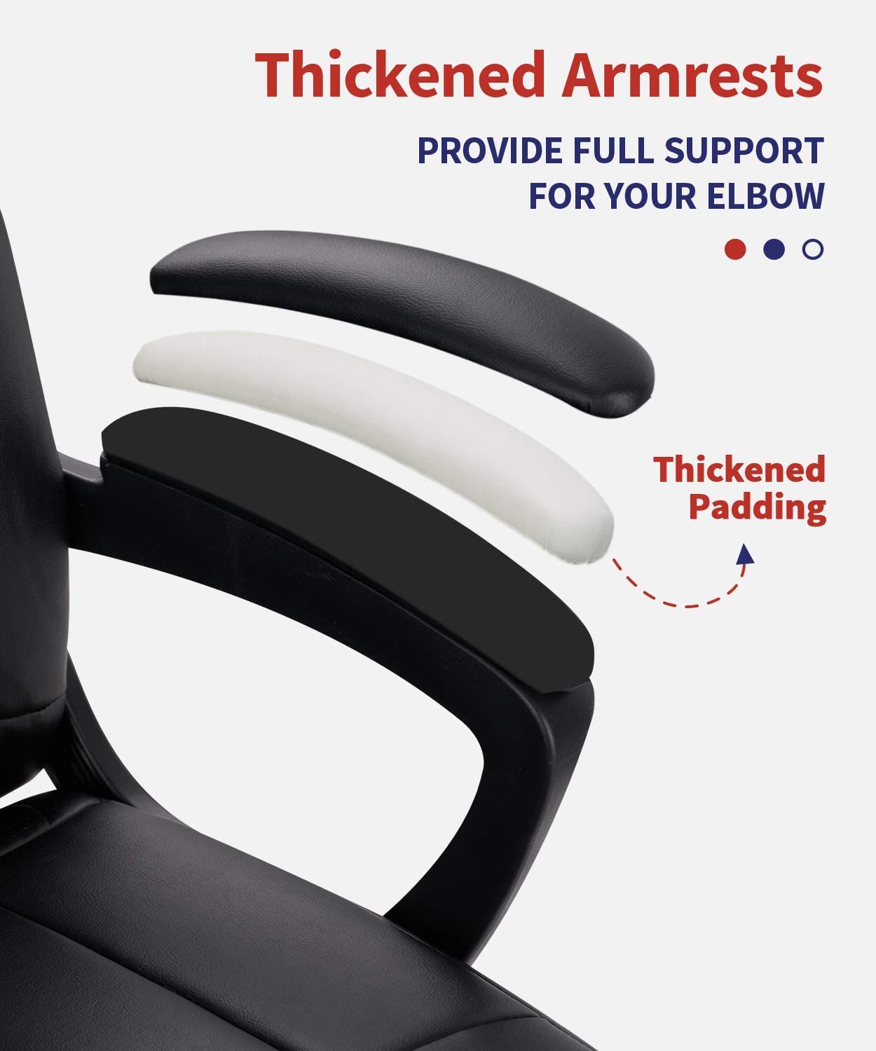 Mid Back Leather Office Executive Chair with Lumbar Support and Padded Armrestes Swivel Adjustable Ergonomic Design for Home Computer Desk