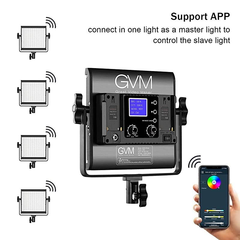 RGB LED Video Light Photography Lighting with APP Control Video Lighting Kit for YouTube Studio 2 Packs Led Panel Light 3200K5600K 8 Kinds of The Scene Lights CRI 97
