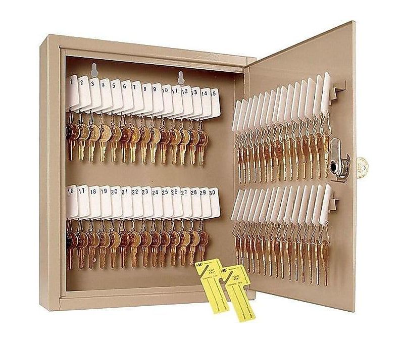 SteelMaster Uni-Tag Key Cabinet 60-Key Steel Sand 10 5/8 x 3 x 12 1/8 2019060A03
