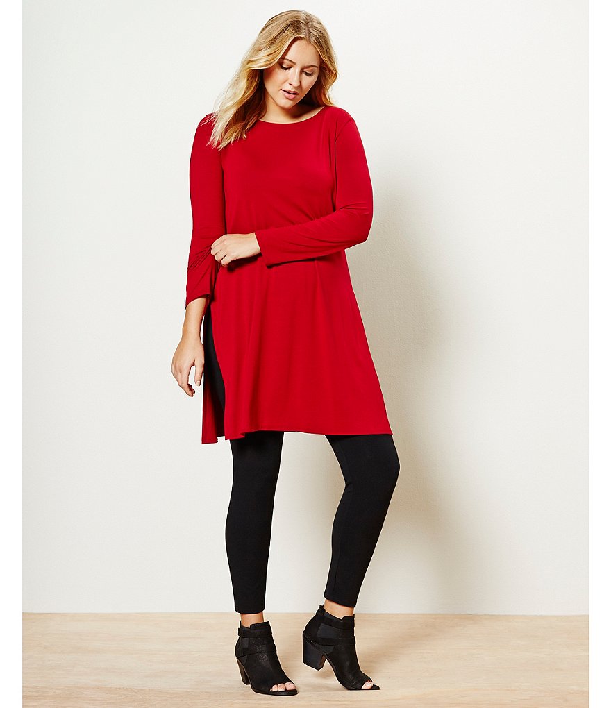 Intro Plus Size Bella Solid Double Knit Slim Her Leggings