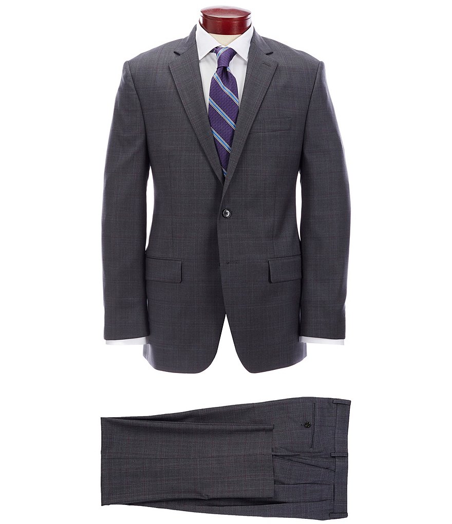 Ralph Ralph Lauren Classic Fit Pleated Charcoal Plaid Wool Suit