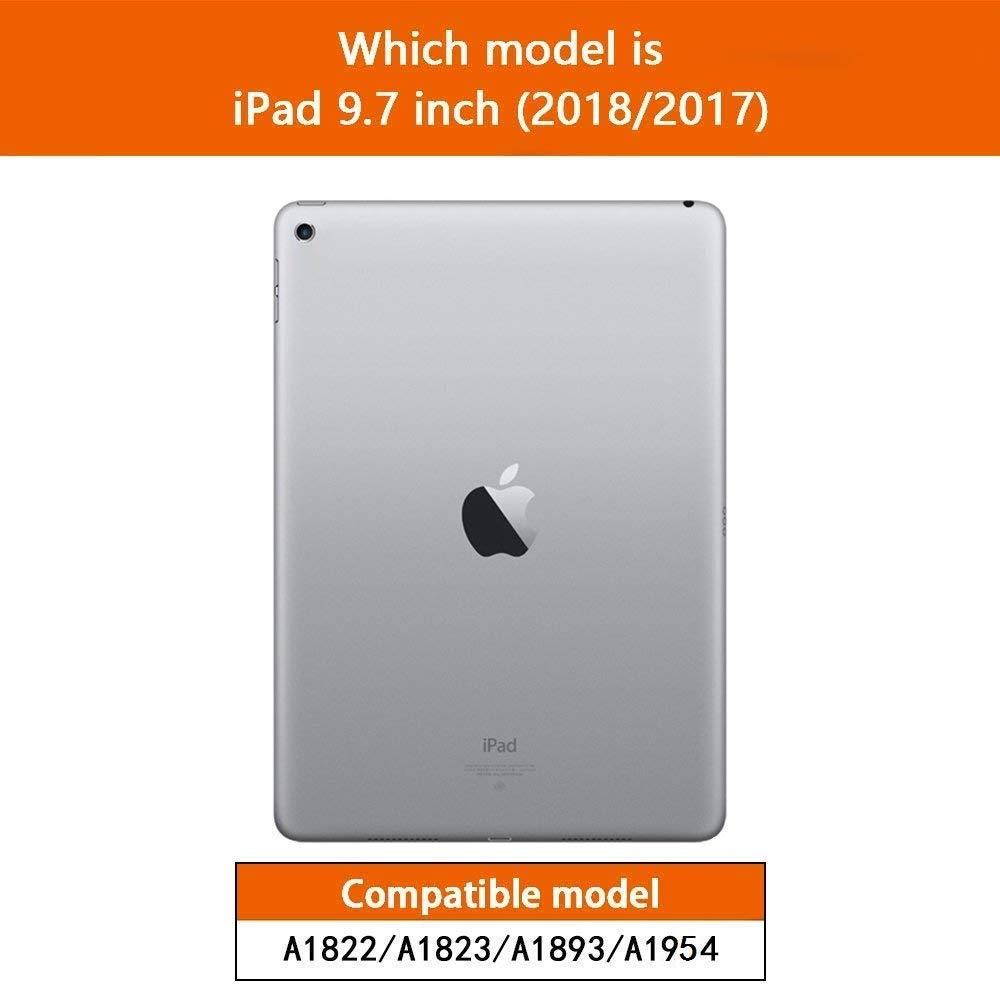 Soke New iPad 9.7 2018/2017 Case with Pencil Holder, Slim Fit Smart Case Trifold Stand with Shockproof Soft TPU Back Cover and Auto Sleep/Wake Function for iPad 9.7 inch 5th/6th Generation, Rose Gold