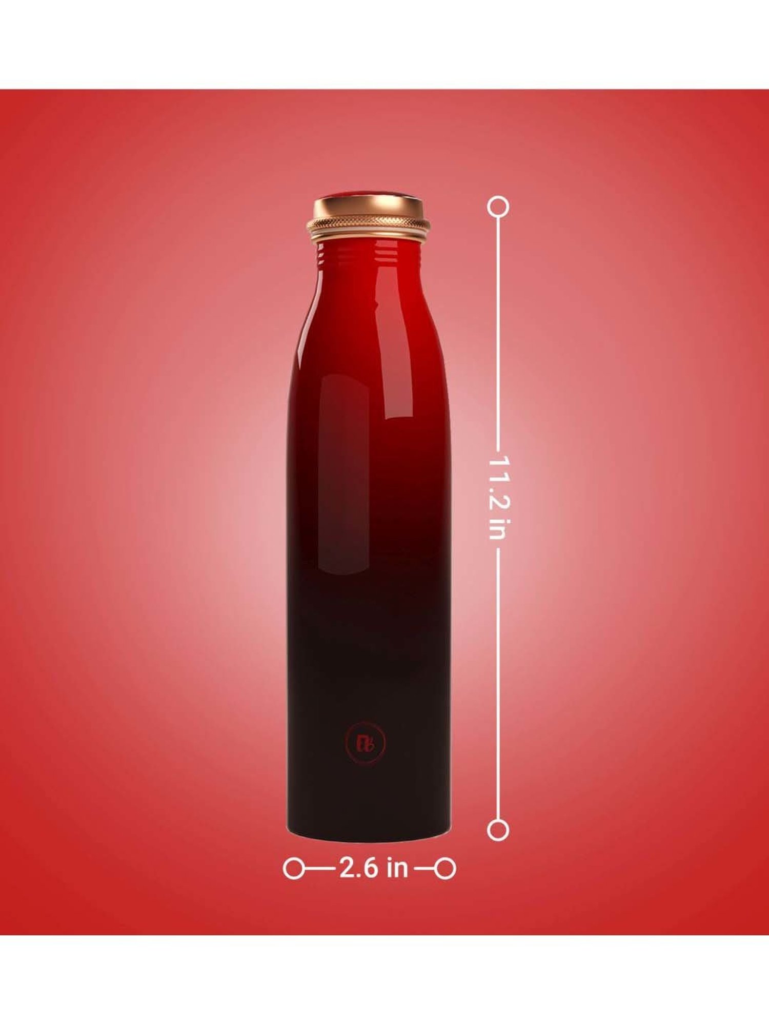 Everything Beautiful Red Copper Water Bottle - Seamless (0.95 L)