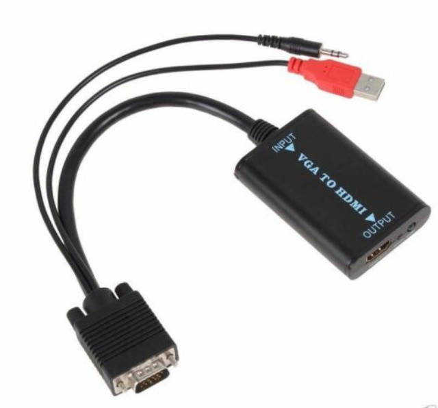 1080P VGA to HDMI + USB Audio Video Cable Adapter Converter Laptop PC DVD HD TV