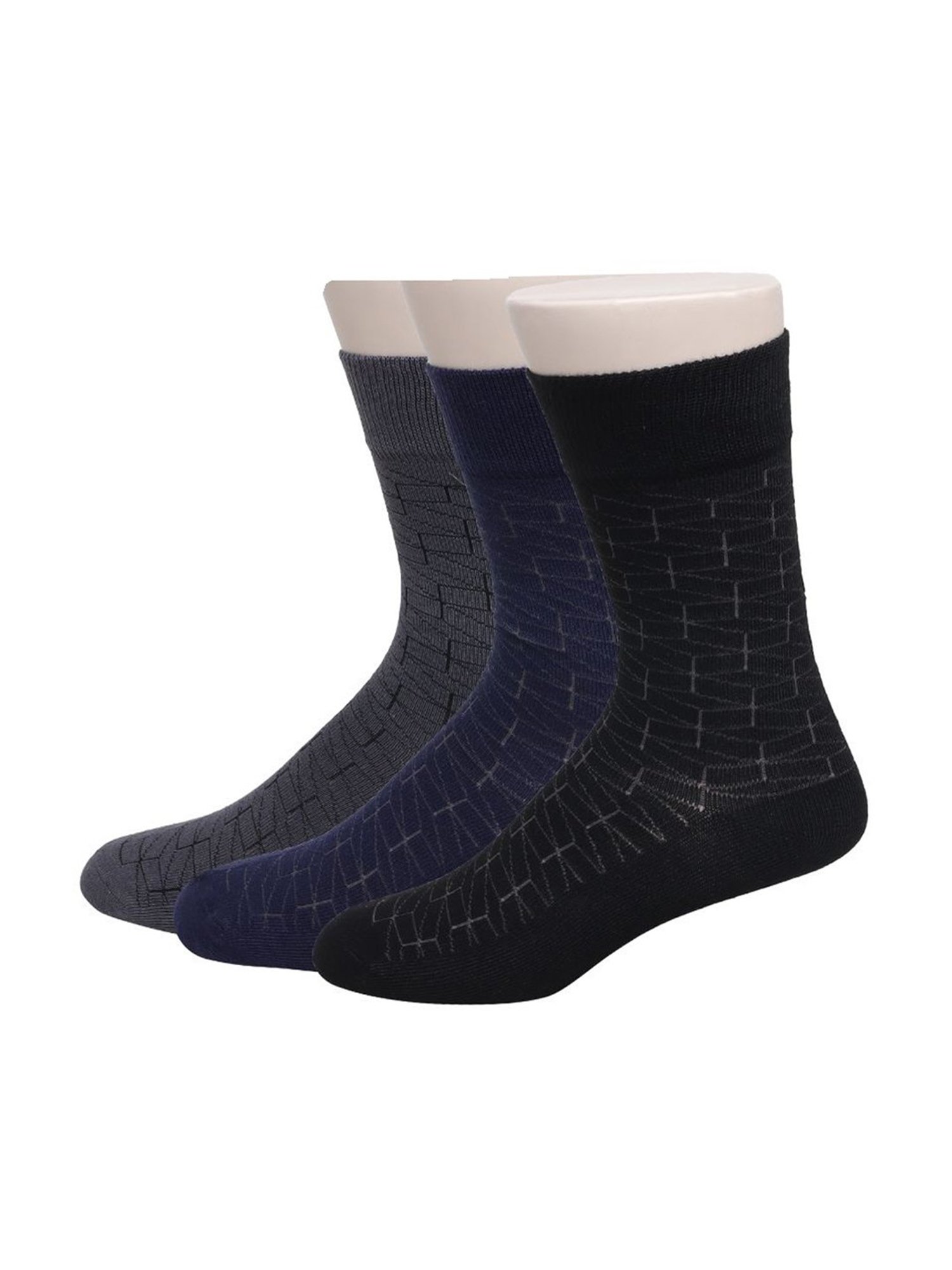 Sokker Multicolor Cotton Geometric Socks - Set of 3