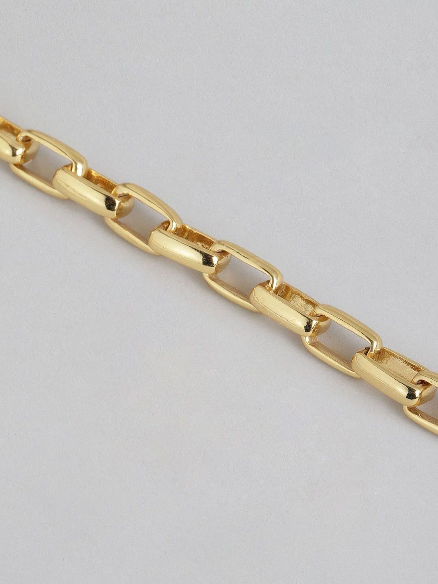 Estele Gold-Plated Rectangular Link Bracelet for Women