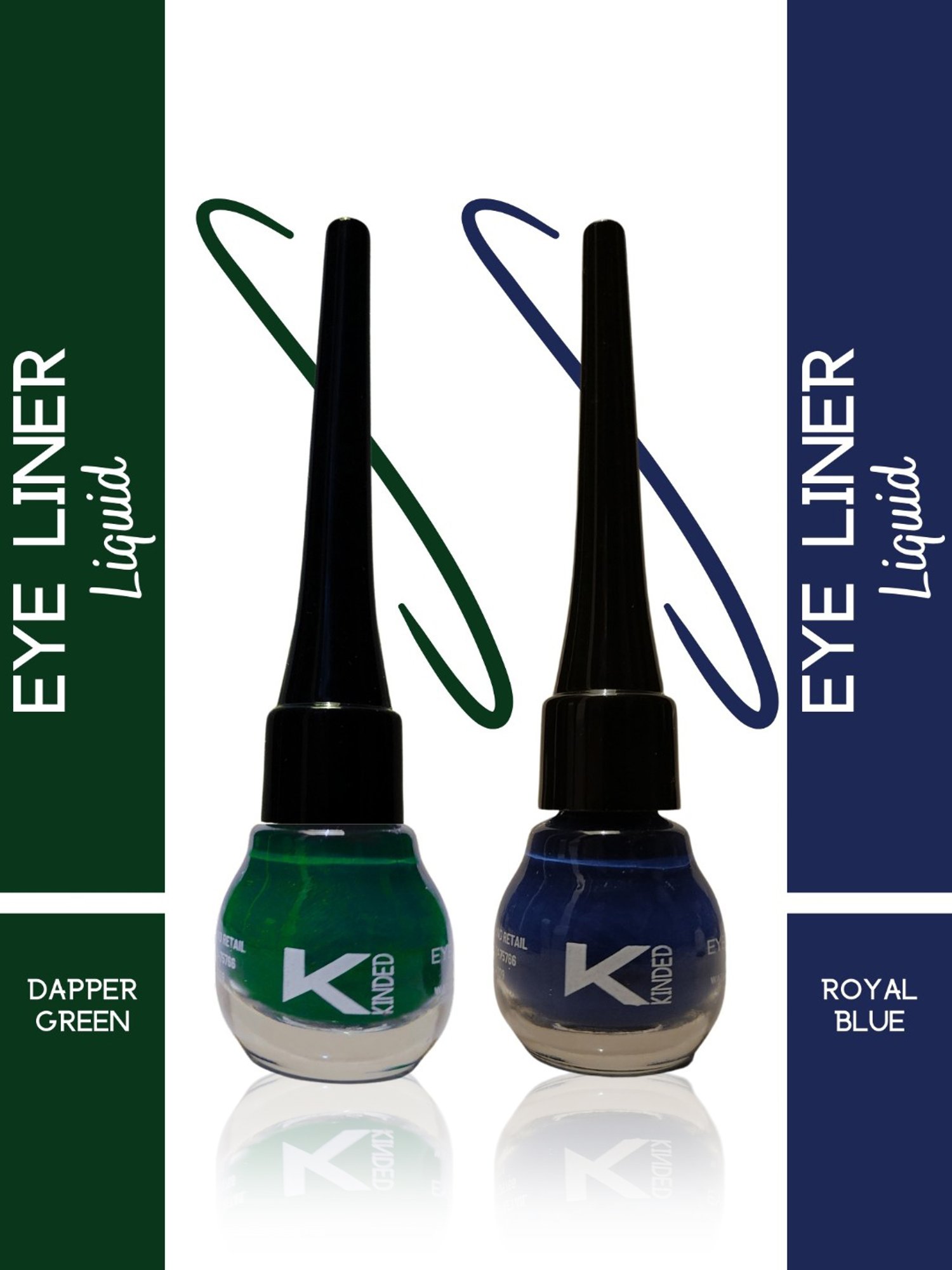 KINDED Liquid Eye Liner Royal Blue & Dapper Green Combo