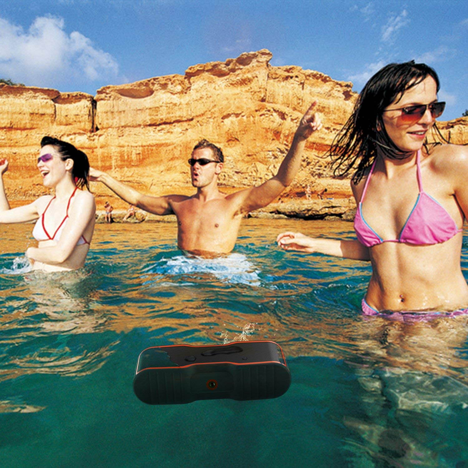 AOMAIS Sport II Portable Wireless Bluetooth Speakers 4.0 Waterproof IPX7, 20W Bass Sound, Stereo Pairing, Durable Design Backyard, Outdoors, Travel, Pool, Home Party (Orange)