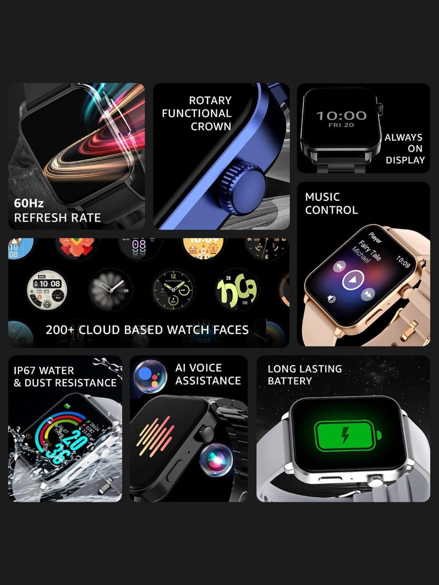 I Kall W1 Smartwatch (Black)