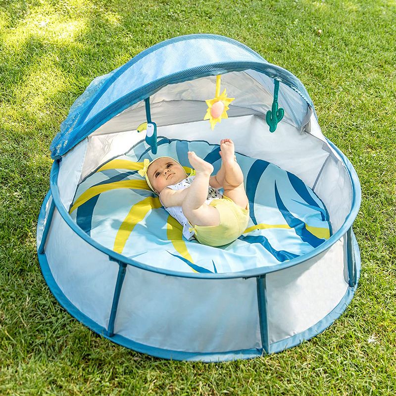 Babymoov Babyni Premium Protective Pop-Up 3-in-1 Portable Inside/Outside Baby and Toddler Playpen with Canopy Tent and Mosquito Net
