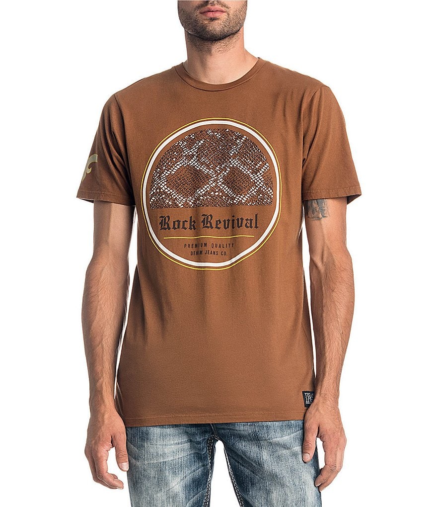 Rock Revival Short-Sleeve Circle Snake Print T-Shirt