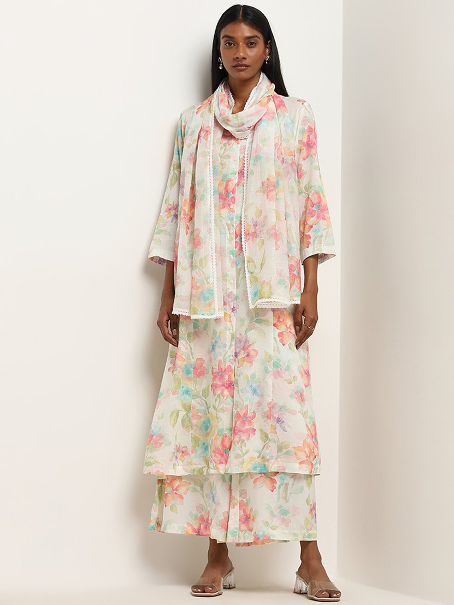 Zuba by Westside Multicolour Floral Design High-Rise Palazzos