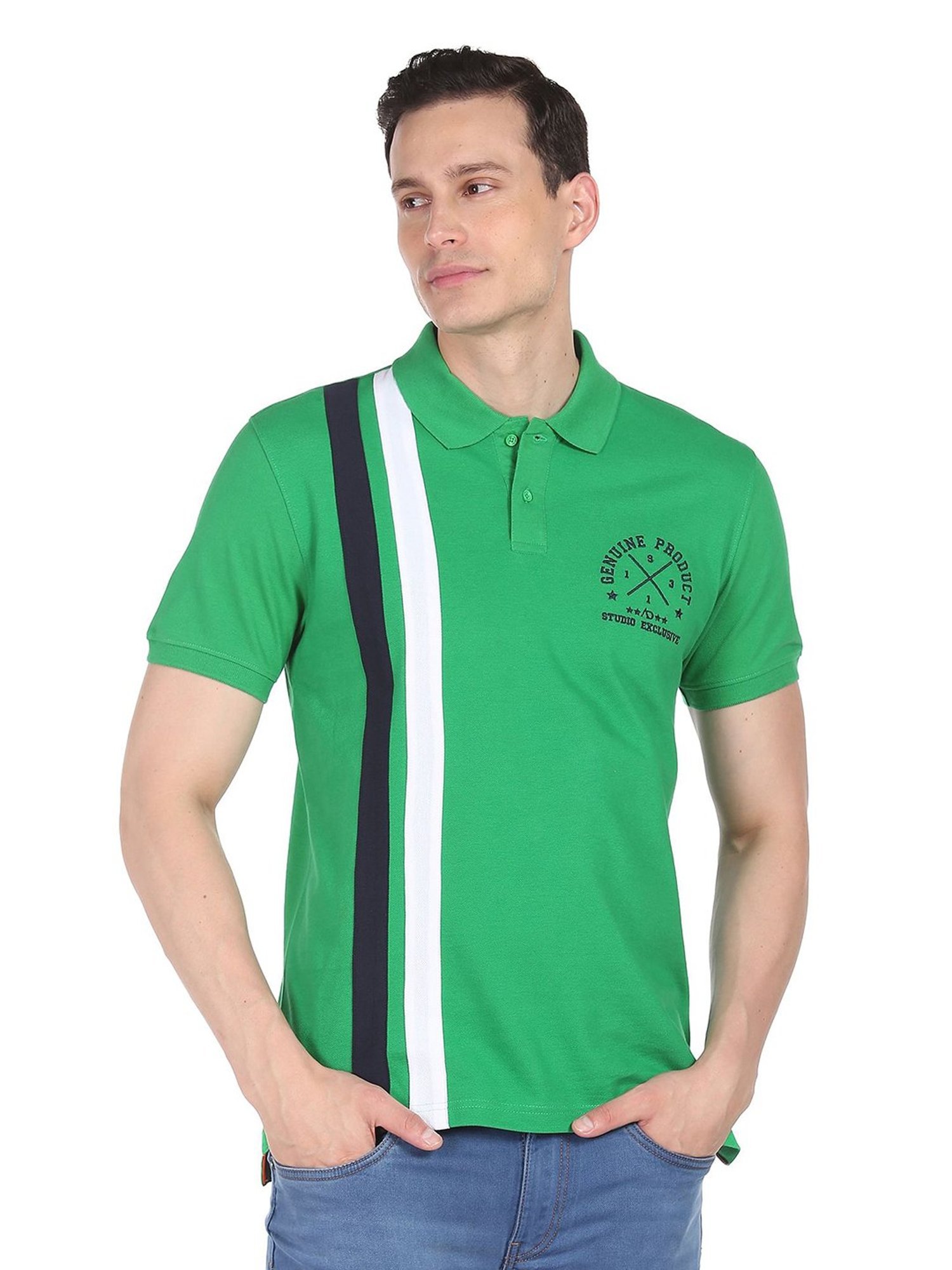 AD by Arvind Green Polo T-Shirt