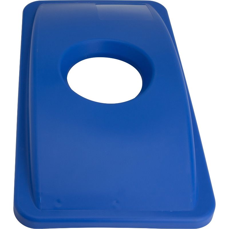 Genuine Joe Recycle Bin Lid w/ Round Hole 23-Gallon Blue 98219