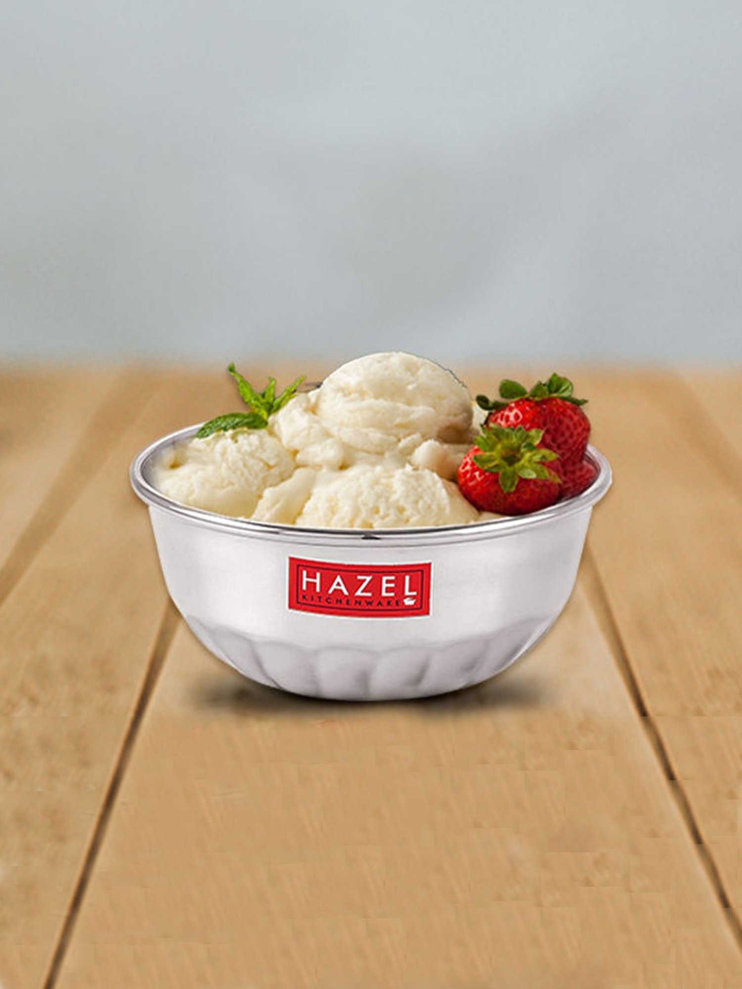 HAZEL Silver Stainless Steel 10 cm Dessert Katori (0.3 L) - Set of 4