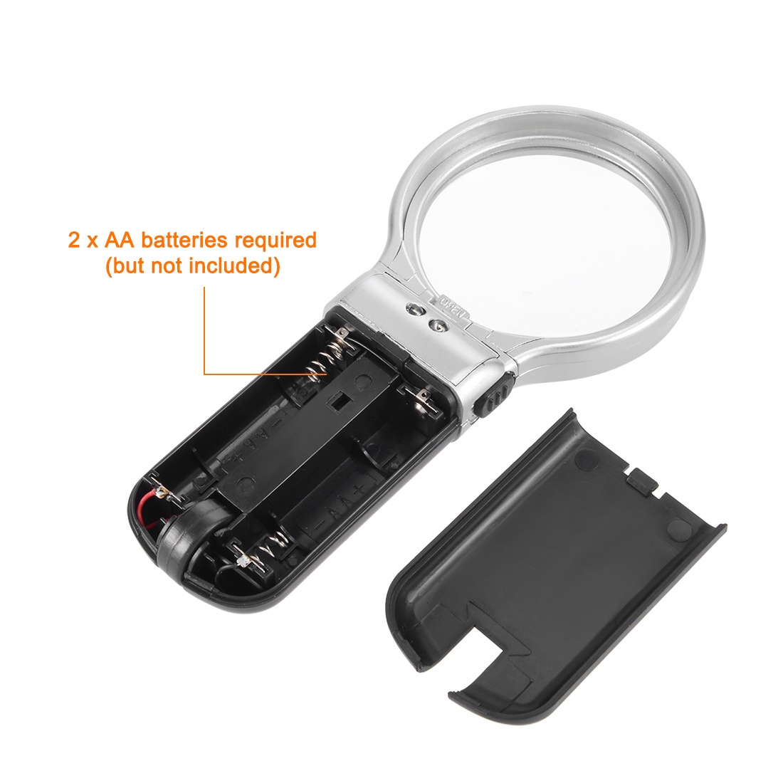 Magnifying Glass with Light, 3X 60mm  LED Light Illuminated Magnifier Zoom Microscope Lens Black