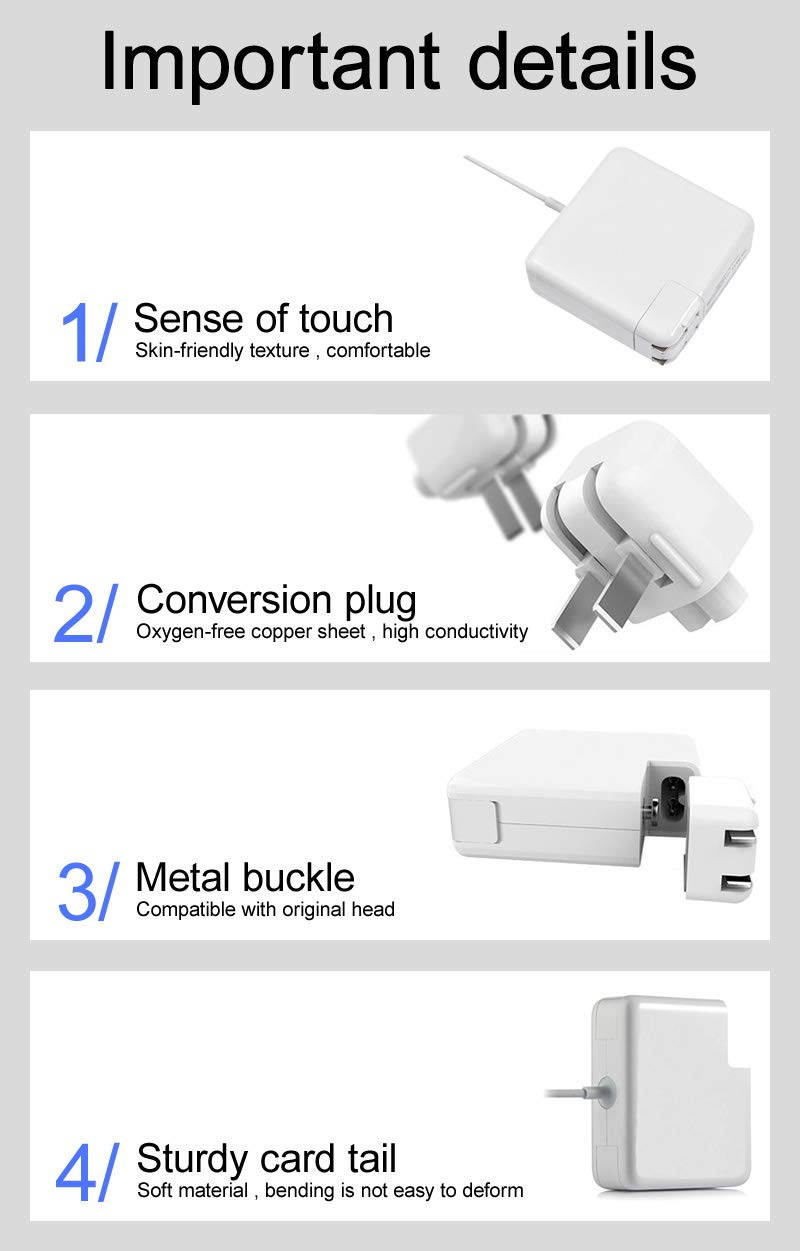 OEM MacBook Pro Charger, AC 60W Magsafe2 T-Tip Power Adapter Charger for MacBook Pro 13.3" Retail Package A1425 A1435 A1465 A1502 (Made After Late 2012)
