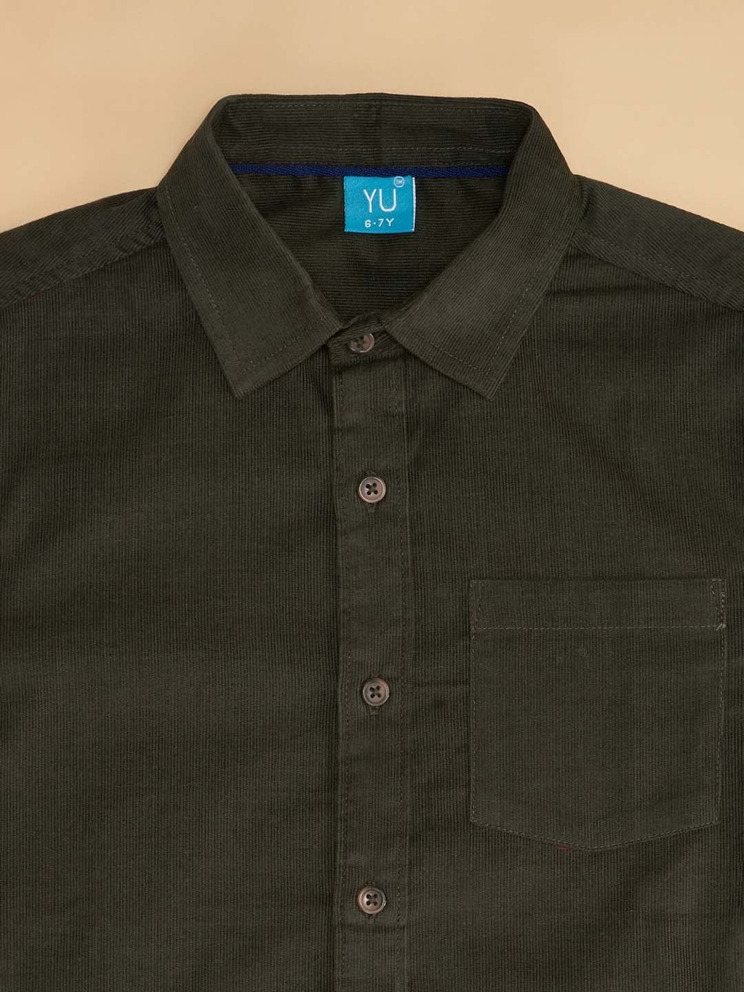 YU by Pantaloons Kids Green Regular Fit Full Sleeves Shirt