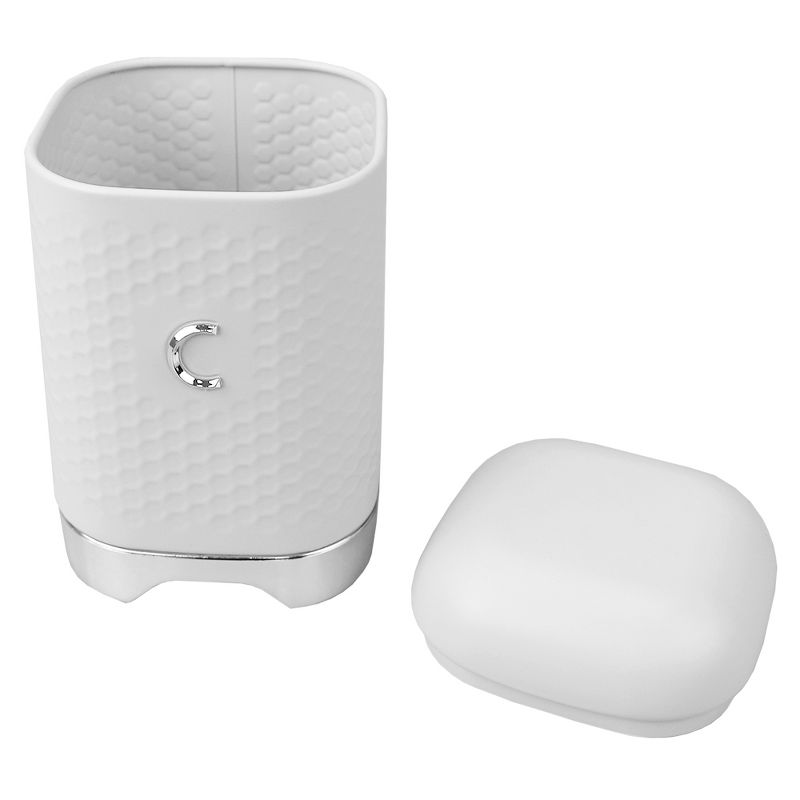 Michael Graves Design Soho Large 7 Cup Capacity Tin Coffee Canister, White