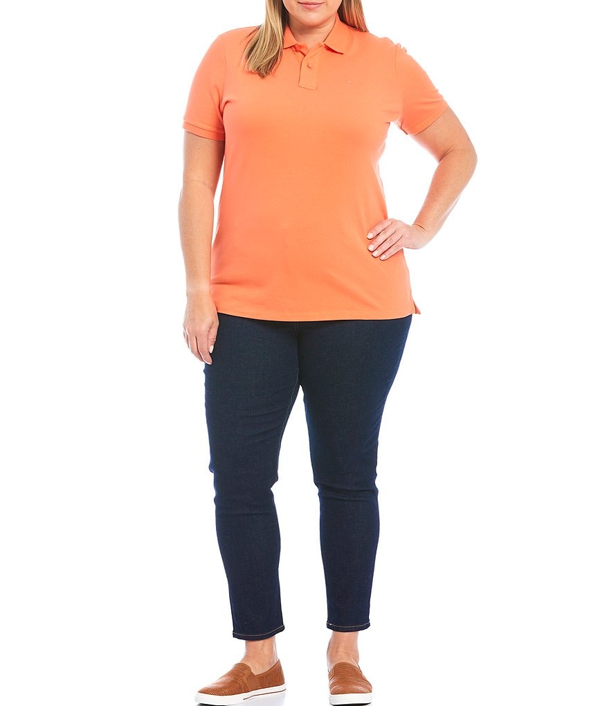 Lauren Ralph Lauren Plus Size Polo Neck Short Sleeve Pique Polo Shirt