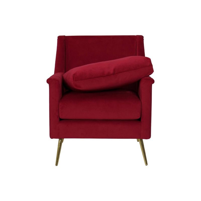 Modern Armchair Textured Ruby Velvet - HomePop
