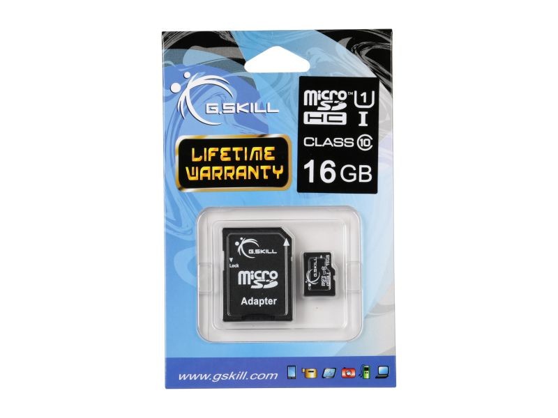 G.Skill 64GB microSDXC UHS-I/U1 Class 10 Memory Card with Adapter (FF-TSDXC64GA-U1)