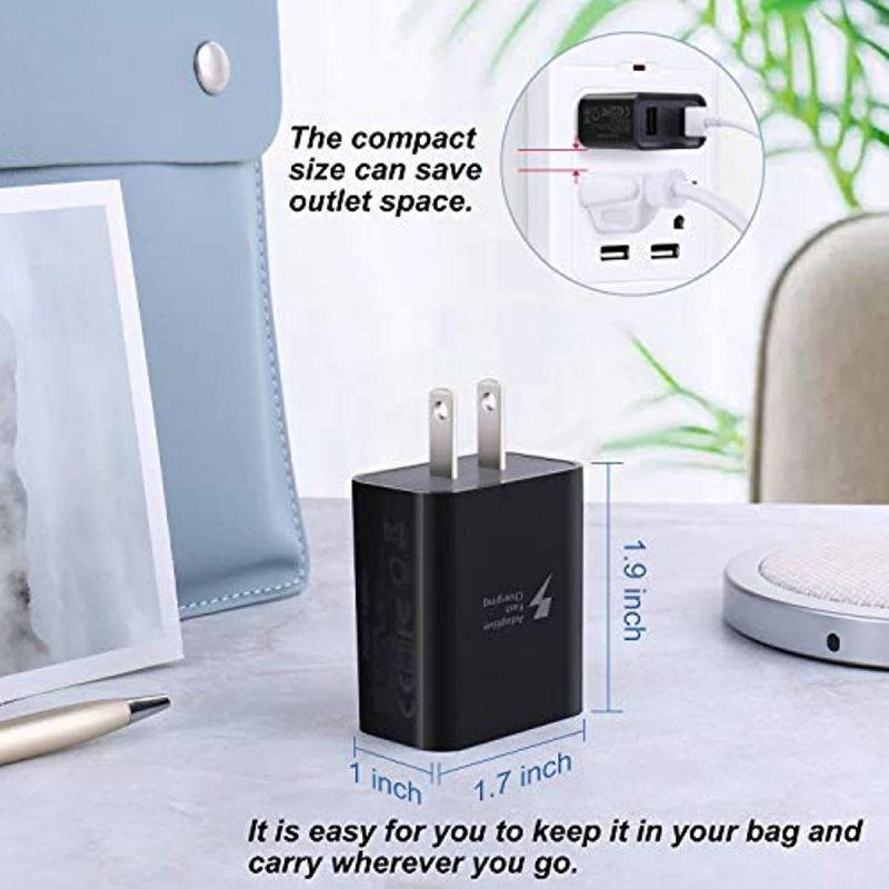 Dual USB Wall Charger, Costyle 3 Pack 30W 2 Ports Adaptive Fast Charging Block (Quick Charge 3.0 & 5V 2.4A) Wall Plug Compatible for iPhone 11 XS Max, Samsung Galaxy S9 S8, Pixel (Black)