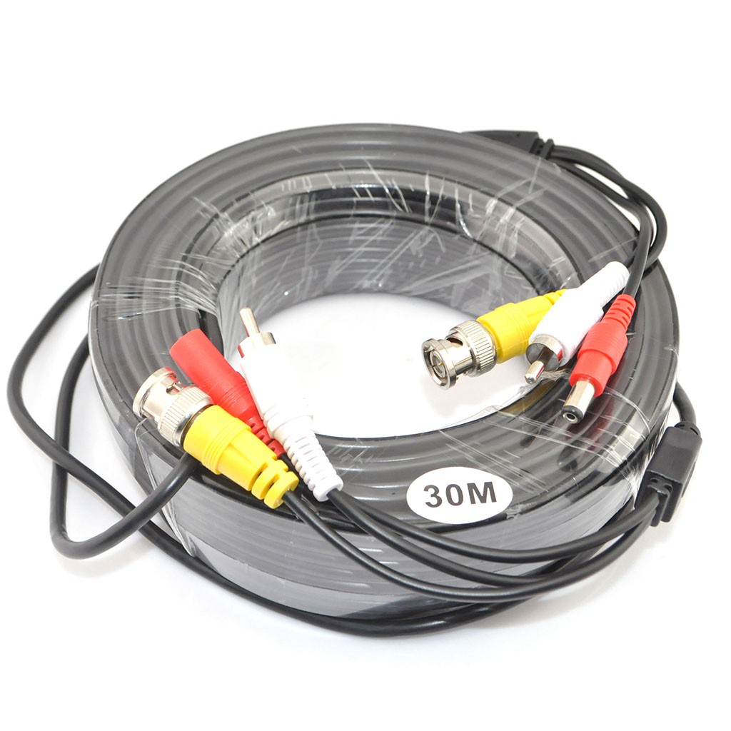 iKGOL 98ft 30M Video Audio 12V Power DVR Security CCTV Camera RCA BNC Cable Cord Lead
