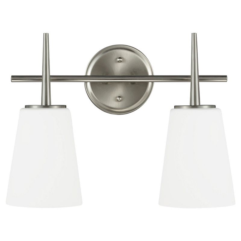 15.5" Driscoll Two Light Wall / Bath Brushed Nickel - Sea Gull Lighting