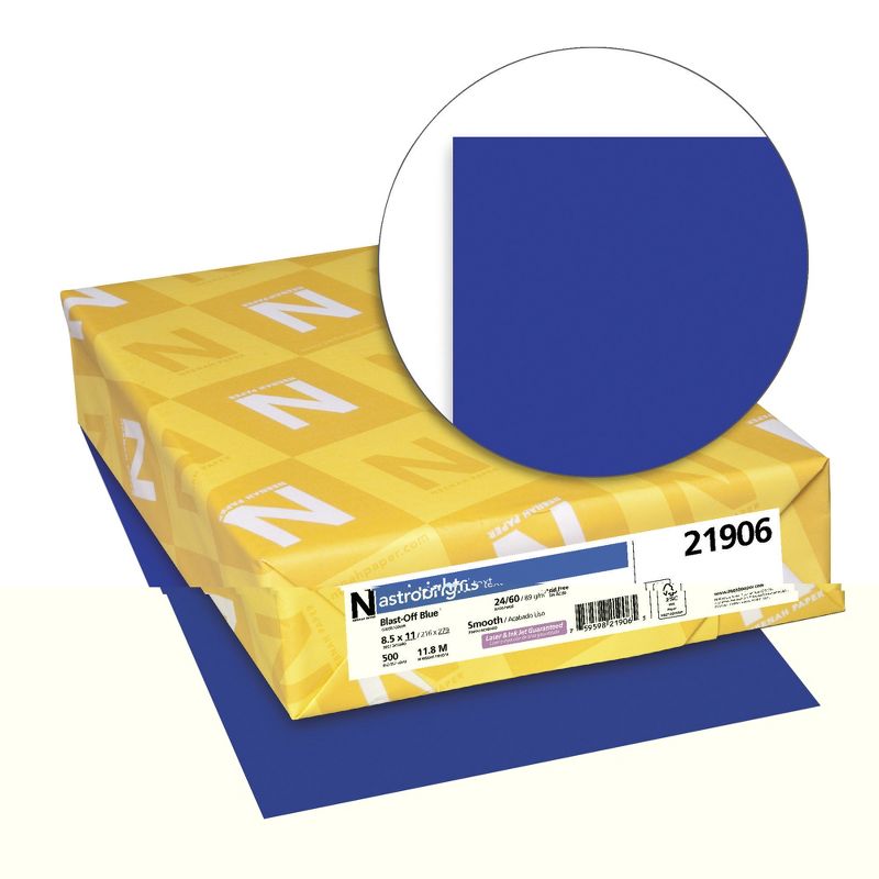 Astrobrights Colored Paper, 8-1/2 x 11 Inches, 24 lb, Blast-Off Blue, 500 Sheets