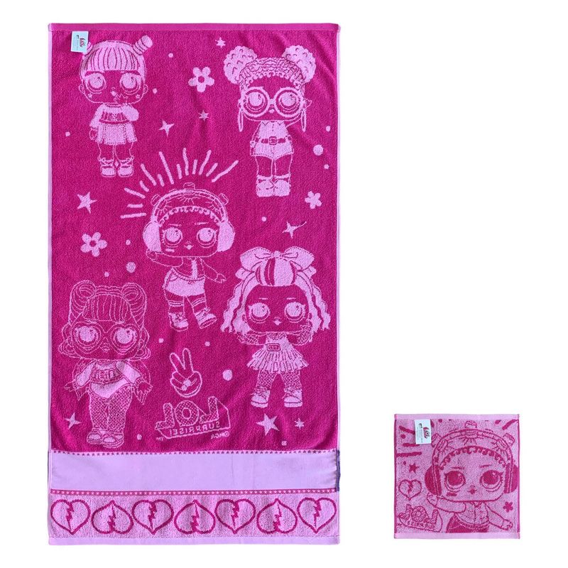 2pc L.O.L. Surprise! Rock on Forever Bath Towel and Washcloth Set