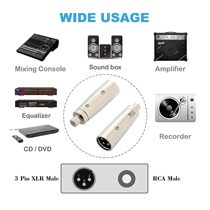 XLR Female to Female, XLR 3 Pin Female to 3 Pin Female Adapter Gender Changer Connector, Silver, 1 Pack -