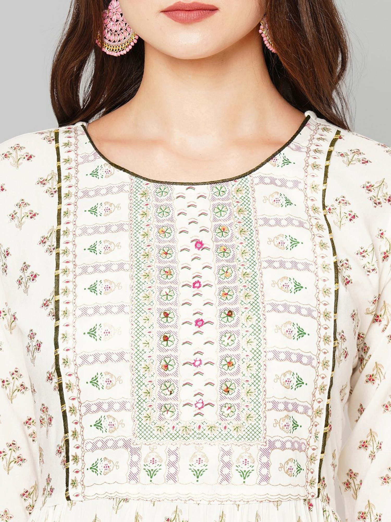 KIANA White Printed Maxi Dress