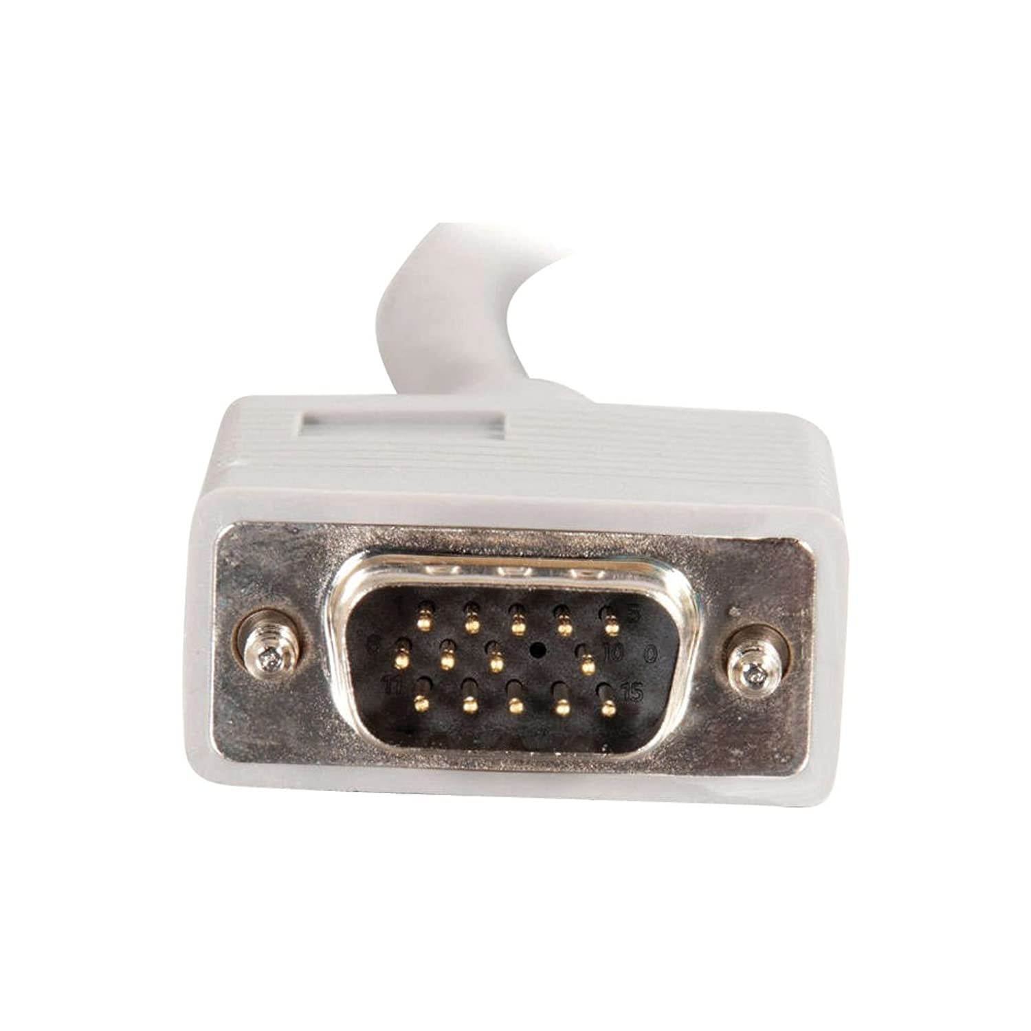 C2G 52002 VGA Cable - Premium Shielded HD15 SXGA M/M Monitor Cable with 90&deg; Upward-Angled Male Connector, Gray (6 Feet, 1.82 Meters)